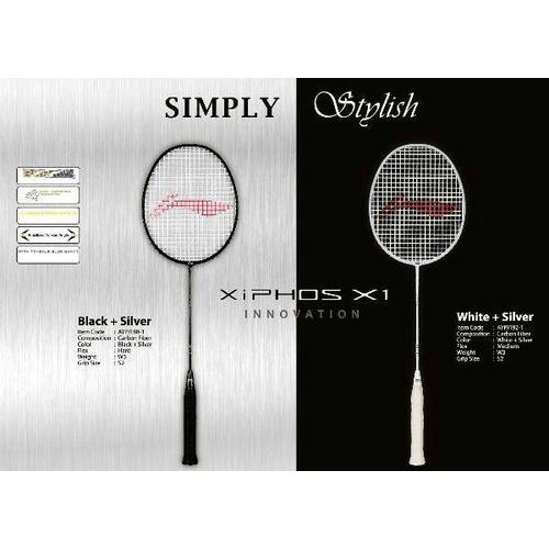 Jual Raket Badminton Lining Xiphos X1 Black / White Original