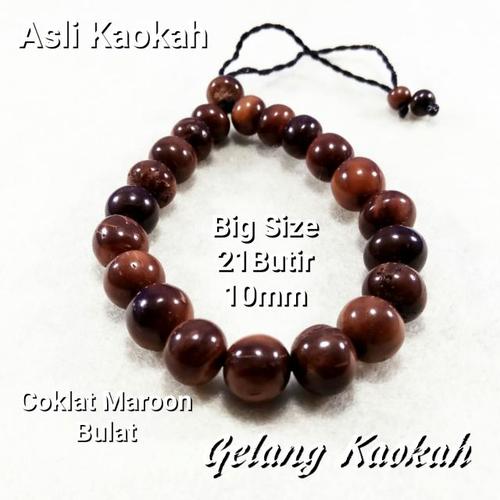 Foto Produk GELANG KAYU ASLI KAOKAH ASLI ISTANBUL TURKI COKLAT MAROON BULAT dari Poetra Gems Stone