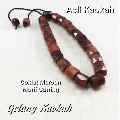 Foto Produk GELANG KAYU ASLI KAOKAH ASLI ISTANBUL TURKI COKLAT MAROON MODEL CUTING dari Poetra Gems Stone