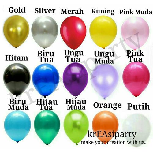 Gambar Balon Metalik 15 Warna/Balon Latex/Balon Karet/Balon Metalik dari krEAsi party Jakarta Utara Tokopedia