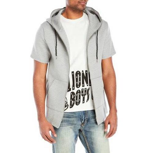 Foto Produk Jaket Hoodie Lengan Pendek Zipper Abu Short Sleeve Hoodie Zipper Abu - Abu-abu Muda, S dari the COD STORE