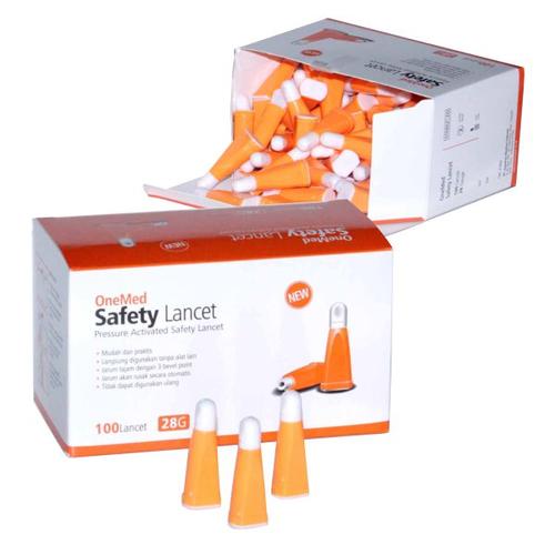 Foto Produk Safety Lancets 28G OneMed box isi 100pcs dari OneMed-Medicom