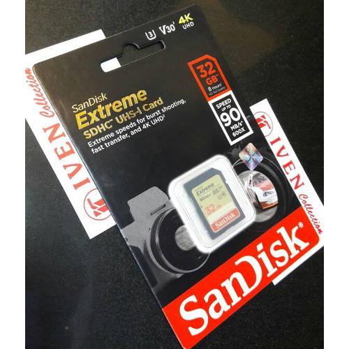Foto Produk SanDisk Extreme 32GB SDHC Memory Card SD Class 10 memori kamera 32 GB dari iven collection