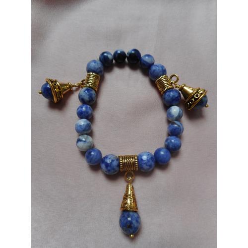 Jual Lapis lazuli blue stone bracelet 