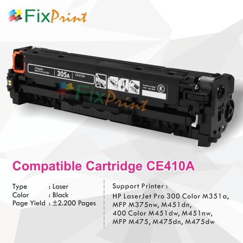 Jual Cartridge Toner Compatible HP CE410A 305A Black MFP M475 M475dn M475dw  - Hitam - Kota Surabaya - FixPrint Store | Tokopedia