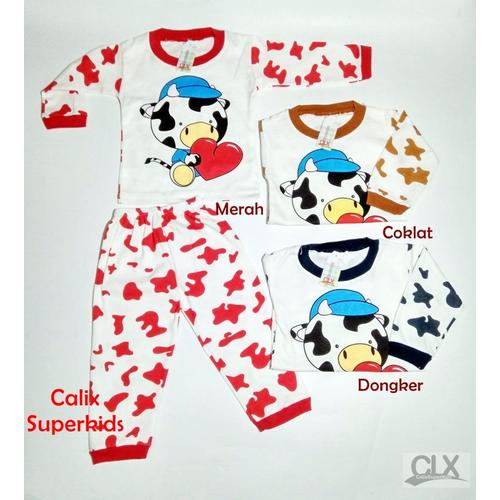 Foto Produk Piyama Anak Baby 2-3Thn Lovely Cow Baju Tidur Setelan Laki Laki Pere dari calix super kids