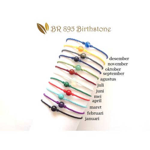 Foto Produk Gelang Birthstone. Gelang Tali dgn Batu Sesuai Bulan Kelahiran BR 895 dari Passion