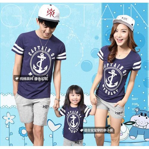 Foto Produk Kaos Couple Keluarga Captain Lengan Pendek dari Femina Shop