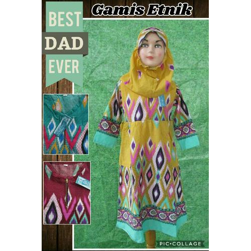 Gambar Gamis Anak Katun etnik No 2 dari Jatienom Kab. Tangerang Tokopedia