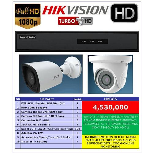 Foto Produk Paket CCTV Lengkap Pasang CCTV Kamera Hikvision 2MP Awet Anti Petir dari myonlinecctv