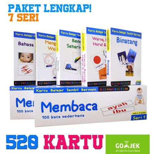 Foto Produk FlashCard Paket LENGKAP 520 Kartu - Indonesia, Inggris (Kartu Bayi) dari Tasneem