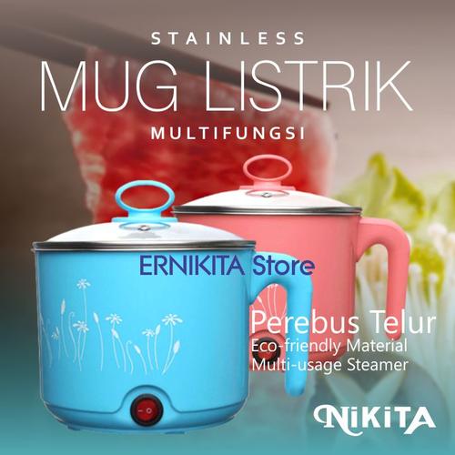 Foto Produk NIKITA MUG LISTRIK Stainless Multiguna + Perebus Telur | FREE BUBBLE dari ERNIKITA Store