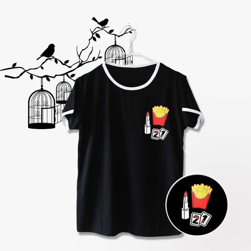 Jual Ringer Tee / T-Shirt / Kaos FRENCH 