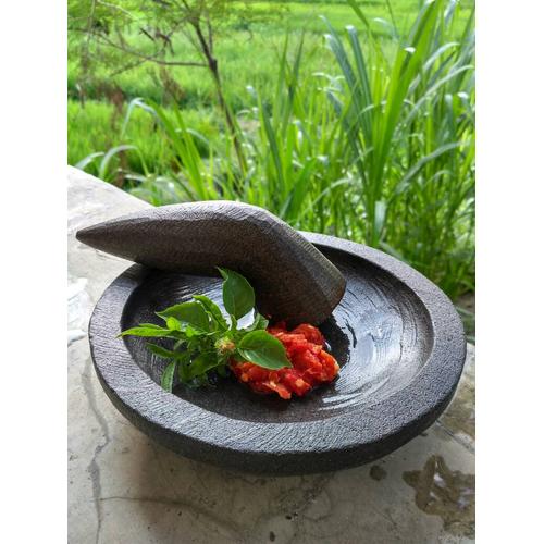 Gambar Cobek dan Ulekan Batu Kali Grade A 16 cm dari UD.TAMAN FIRDAUS Kab. Sleman Tokopedia