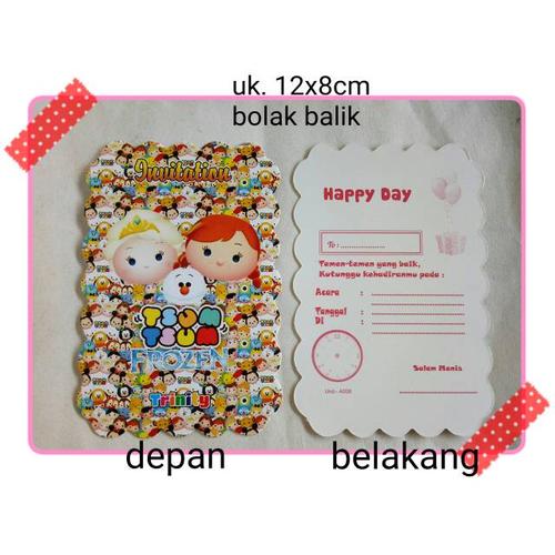 Foto Produk kartu undangan ulang tahun ultah anak karakter tsumtsum tsum tsum dari reanolshoop