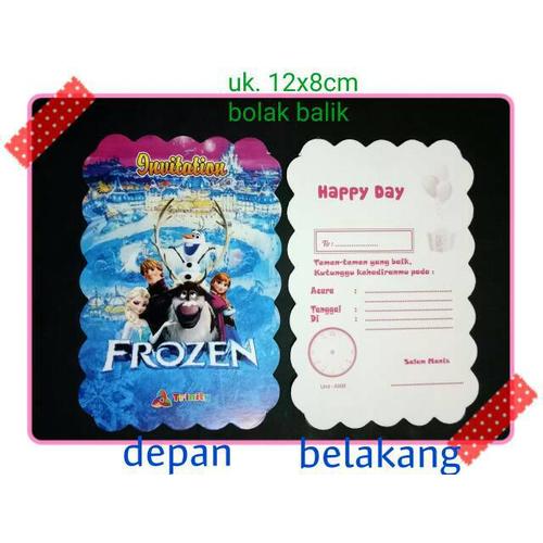 Foto Produk kartu undangan ulang tahun ultah anak karakter frozen dari reanolshoop