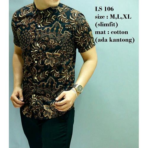 Foto Produk BAJU KEMEJA BATIK PRIA SLIM FIT MODERN MEWAH LS106 dari Lina Batik Distro