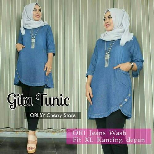 Jual gita blouse jeans - tunik - top 