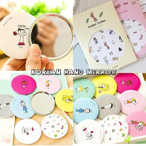 Foto Produk BS023 KOREAN HAND MIRROR CERMIN MAKE UP SOUVENIR SUVENIR PERNIKAHAN dari Ahoki Store