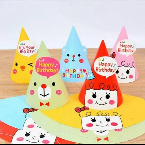 Foto Produk Korean Cute Party Hat/ Topi Pesta Ulang Tahun Lucu Bear, Chick, Girl - Bear Pink dari Pestaphoria
