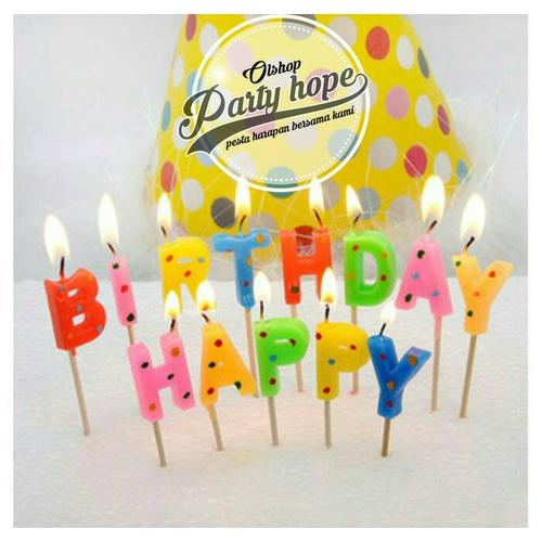 Foto Produk Lilin Happy Birthday Polkadot / Lilin Ultah / Lilin HBD/ Lilin Rainbow dari PARTY HOPE 2