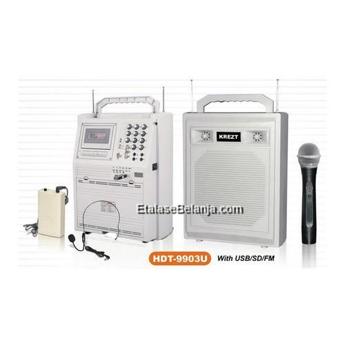 Foto Produk PORTABLE SOUND SYSTEM KREZT HDT-9903U - HDT-9903 U - Putih dari EtalaseBelanja