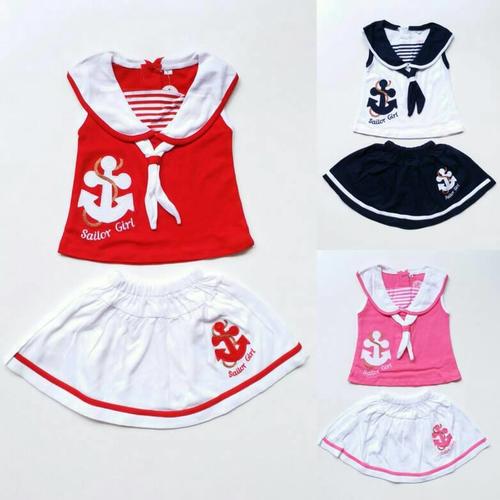 Foto Produk BAJU SETELAN ROK ANAK BAYI CEWEK PEREMPUAN ROK SAILOR JANGKAR dari Schatzi Collection