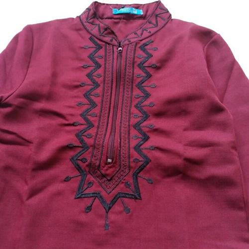Foto Produk (8-12 TAHUN) BAJU MUSLIM ANAK LAKI KOKO SENSHUKEI BORDIR MERAH MARUN dari Schatzi Collection