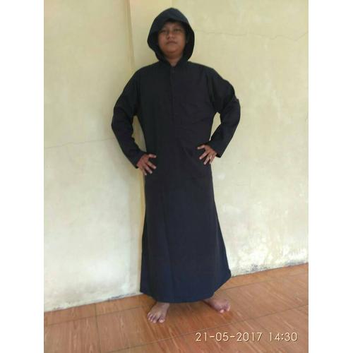 Foto Produk gamis jubah pria hitam kupluk, aamaleeq. dari aamaleeq