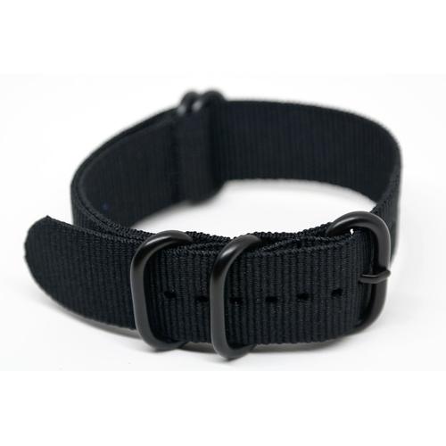 Foto Produk Tali Jam Tangan - Zulu Nato Strap - Black Hitam - 22mm BPVD dari Watch N Strap
