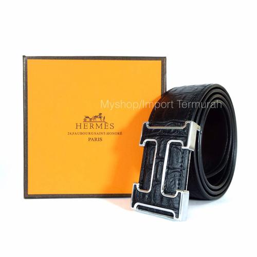 Foto Produk GESPER IKAT PINGGANG KULIT ASLI PRIA COWO IMPORT BRANDED HM 205 BLACK dari Toko Import Termurah