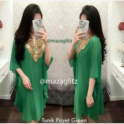 Foto Produk Tunik Payet Warna Hijau dari Maza Glitz