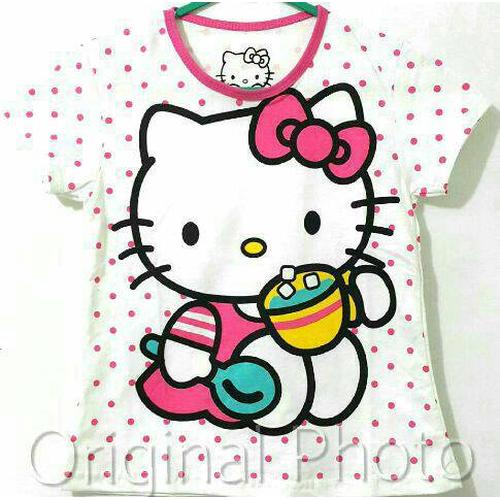 Foto Produk KAOS ANAK SIZE 1-6 HELLO KITTY PUTIH POLKADOT|BAJU KARAKTER ANAK CEWEK dari MAYA FINKA KAOS KARAKTER