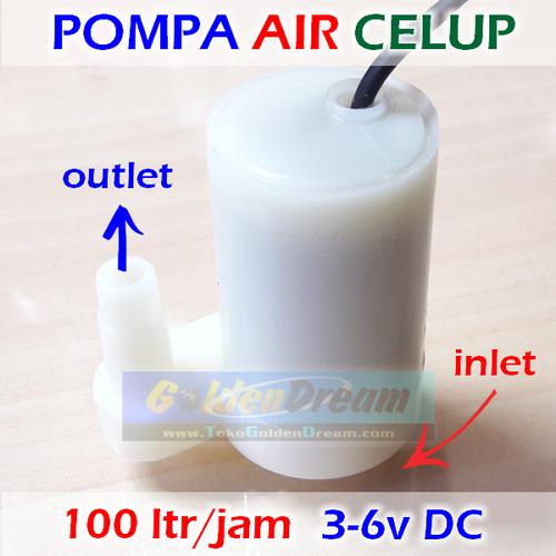 Foto Produk Micro Vertical Submersible Water Pump Pompa Air Celup Dorong 6v DC dari VISITEK