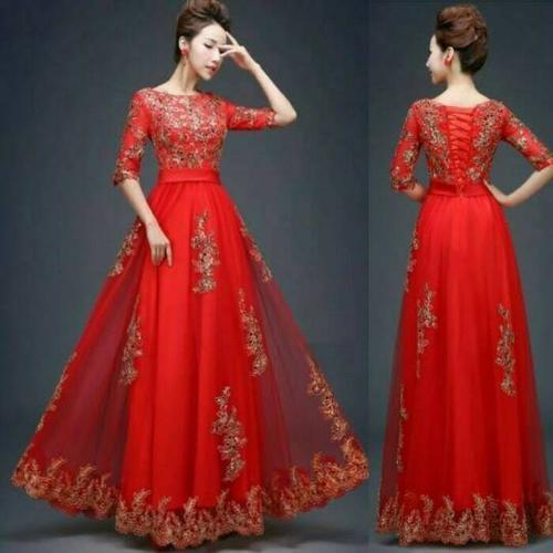 Gaun Malam Pesta Jumbo Party Maxi Dress 