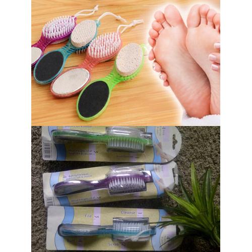 Foto Produk 4 step pedicure paddle brush / sikat perawatan Kulit kaki kuku Tumit - Plastik OPP dari paffie shop