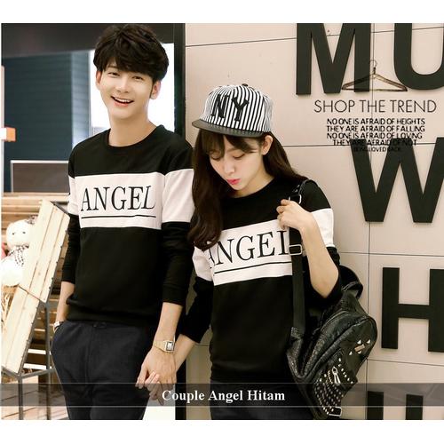 Gambar jual kaos couple | sweater couple | sweater pasangan | sweater angel dari koleksi baju couple Kab. Sleman Tokopedia