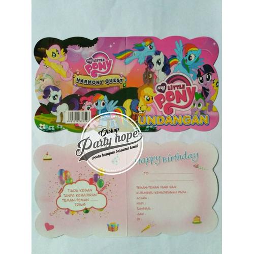 Foto Produk Kartu undangan ulang tahun / undangan ultah little pony / undangan dari PARTY HOPE 2