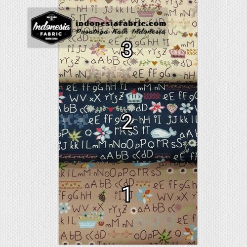 Foto Produk Kain Katun Jepang motif Alphabet dari Toko Kain Grosir