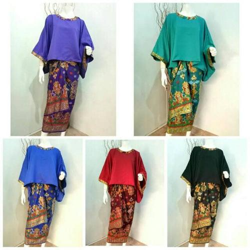 Foto Produk Stelan Kebaya Etnik Lowo Panjang Rok Lilit Prada Murah Ukuran JUMBO dari Simi Fasion Shop