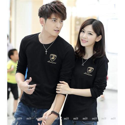 Foto Produk Baju Couple Lengan Panjang / Kaos pasangan Polos Black 10767 dari Cap Hoi Tiam
