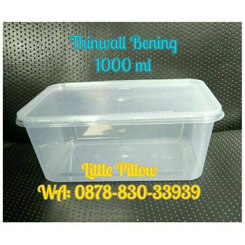 Foto Produk Kotak Makan Bening 1000ml/Lunch Box/Thinwall/Food Container dari Little Pillower