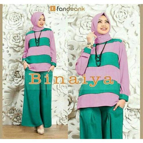 Foto Produk Baju Busana Muslim Setelan Kulot Wanita CKR Binaiya Sett 3in1 Tosca dari Djeeva Store