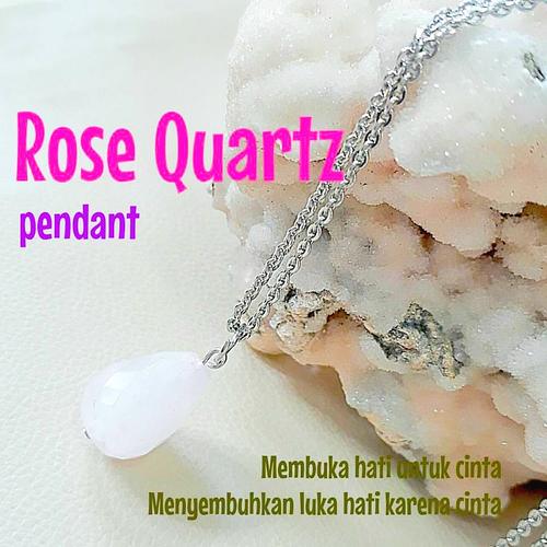 Jual ROSE QUARTZ PENDANT - TANPA KALUNG 