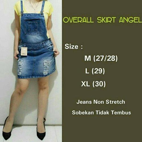 Jual Overall skirt angel jeans stretch 