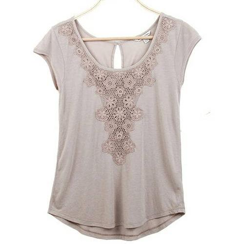 Jual T-Shirt Simple Lace in Neck - Kab 