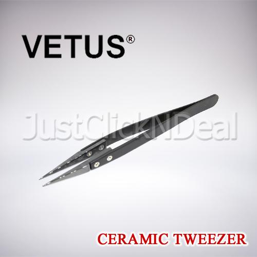 Foto Produk Ceramic Tweezer Vetus Hitam Lurus Runcing Pinset Vape Keramik Coil RDA dari DX Online Store