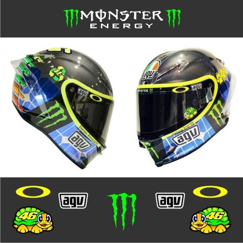Foto Produk Cutting Sticker Stiker Visor Helm VR 46 Valentino Rossi Monster Energy dari Jago Sticker