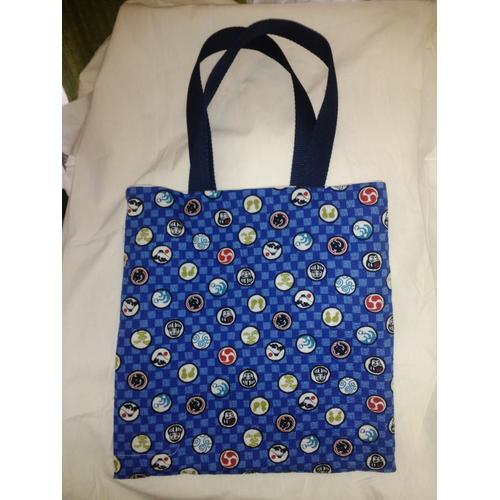 large blue tote bag