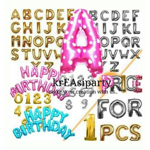 Foto Produk Balon Huruf/Balon Angka/Balon Foil Huruf/Balon Foil Angka dari krEAsi party